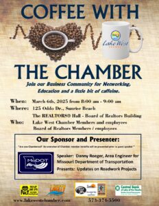 Flyer for Coffee with the Chamber on March 6th