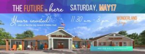 Flyer for Wonderland Camp Ribbon Cutting.