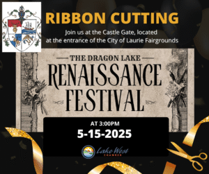 Ribbon Cutting Flyer for the Dragon Lake Renaissance Festival