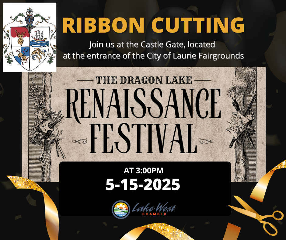 Ribbon Cutting Flyer for the Dragon Lake Renaissance Festival